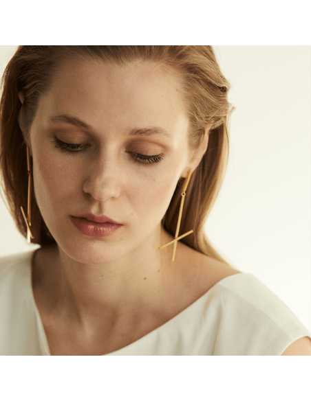 ALPHABET X earrings Minimalist, handcrafted - Monom