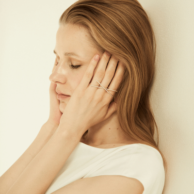 Inel ALPHABET X Minimal, realizat manual. - Monom