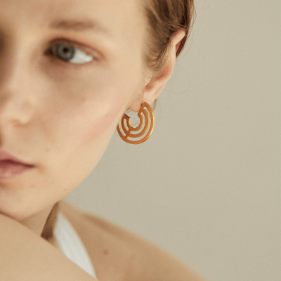 Introspect Circle Hoops earrings  Minimalist, handcrafted - Monom