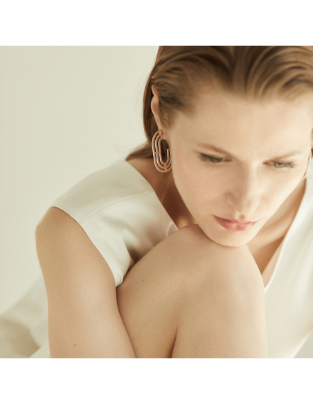 Introspect Oval Hoops earrings  Minimalist, handcrafted - Monom