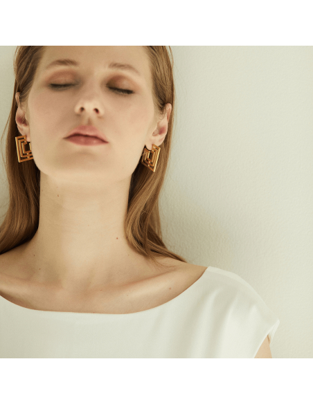 The Introspect Square Hoops earrings  Minimalist, handcrafted - Monom