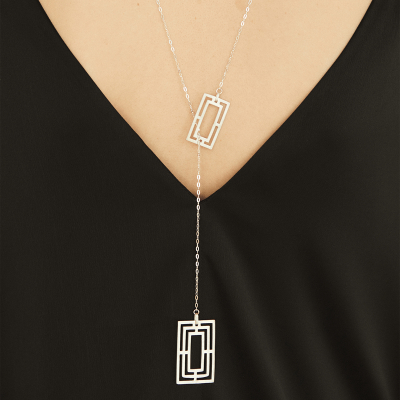 The Solaria Rectangle necklace Minimalist, handcrafted - Monom 2