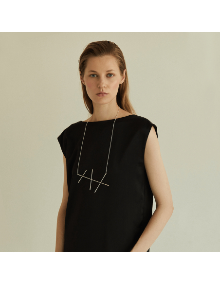 Colier ALPHABET EDDA Minimal, realizat manual. - Monom