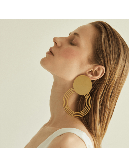 Labyrinth Saturnalia Minimal Earrings, Handmade by Monom