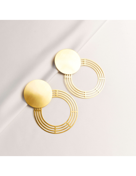 Labyrinth Saturnalia Minimal Earrings, Handmade by Monom