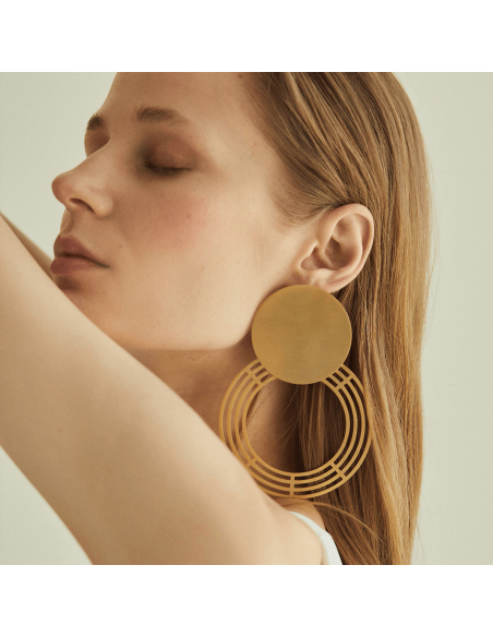 Labyrinth Saturnalia Minimal Earrings, Handmade by Monom