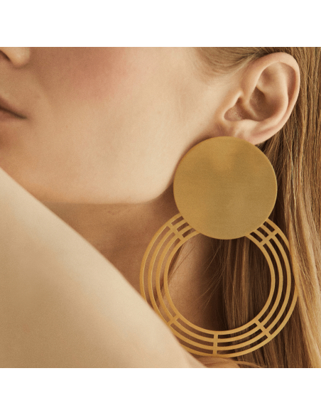 Labyrinth Saturnalia Minimal Earrings, Handmade by Monom