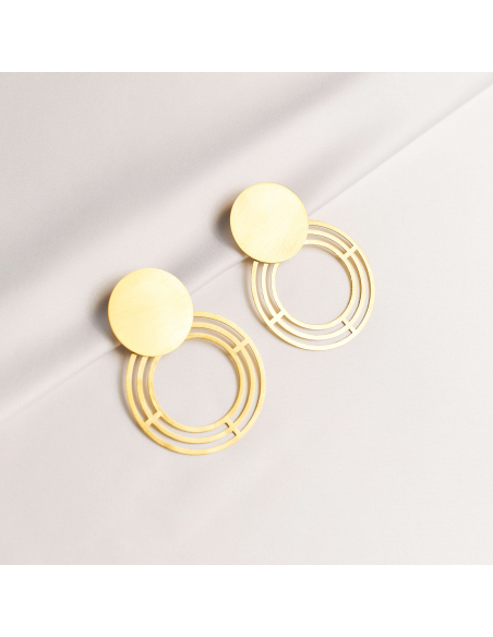 Labyrinth Saturnalia Small Minimal Earrings, Handmade by Monom