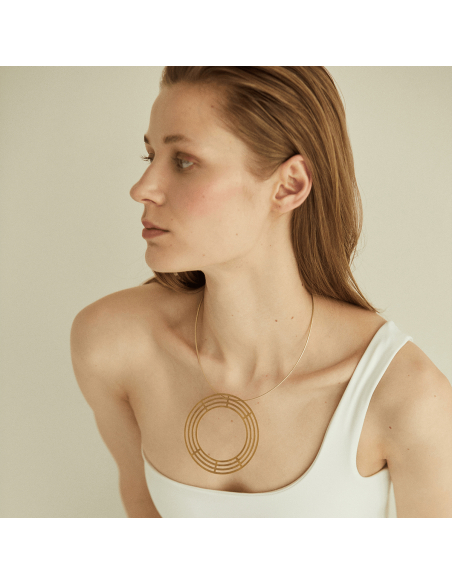 Labyrinth Introspect Circle Minimal Earrings, Handmade by Monom