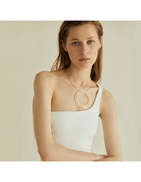 Labyrinth Introspect Circle Minimal Earrings, Handmade by Monom