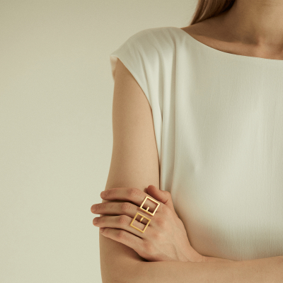 Inel PLATTITUDE DOUBLE Minimal, realizat manual. - Monom 2