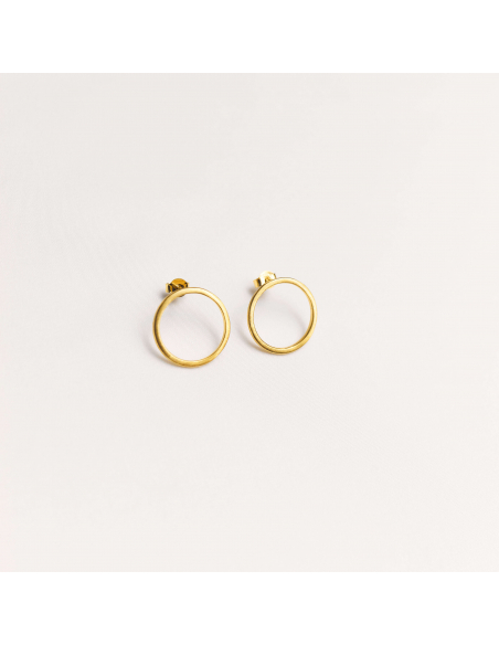 PLATTITUDE EMPTY CIRCLES Minimal Earrings, Handmade by Monom