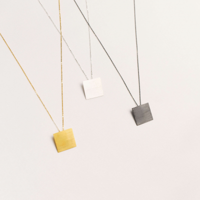 Colier PLATTITUDE SQUARE Minimal, realizat manual. - Monom 2
