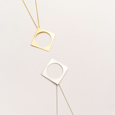 Colier PLATTITUDE S-CIRCLED Minimal, realizat manual. - Monom