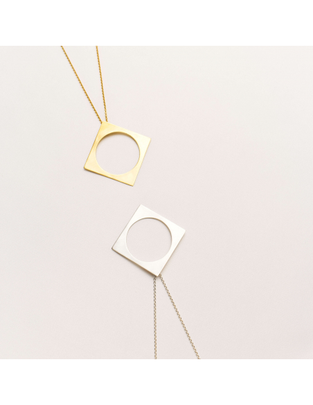 PLATTITUDE S-CIRCLED Minimal Necklace, Handmade by Monom