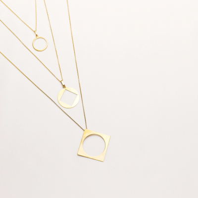 Colier PLATTITUDE S-CIRCLED Minimal, realizat manual. - Monom