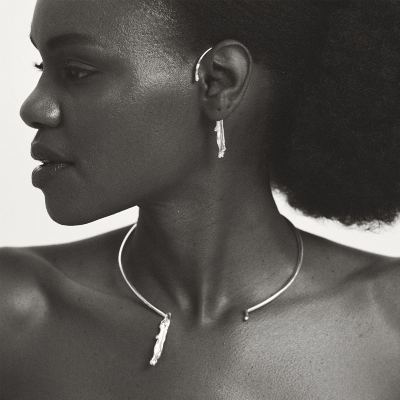 AVA EAR PIECE Minimal Earrings, Handmade by Monom