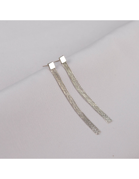 Square Chandelier Minimal Earrings, Handmade by Monom