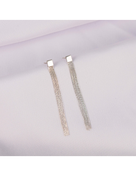 Square Chandelier Minimal Earrings, Handmade by Monom