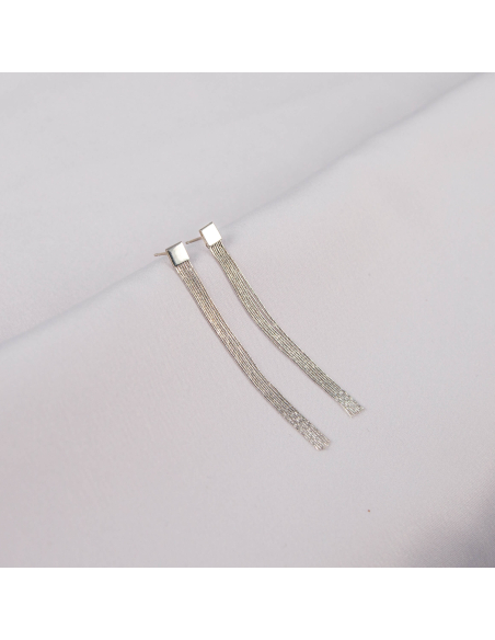 Square Chandelier Minimal Earrings, Handmade by Monom