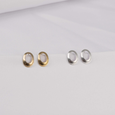 Cercei Cascara Oval Small Minimal, realizat manual. - Monom 2