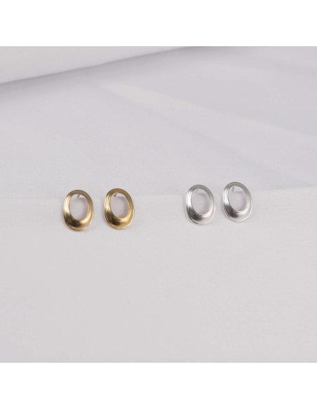 Cercei Cascara Oval Small Minimal, realizat manual. - Monom
