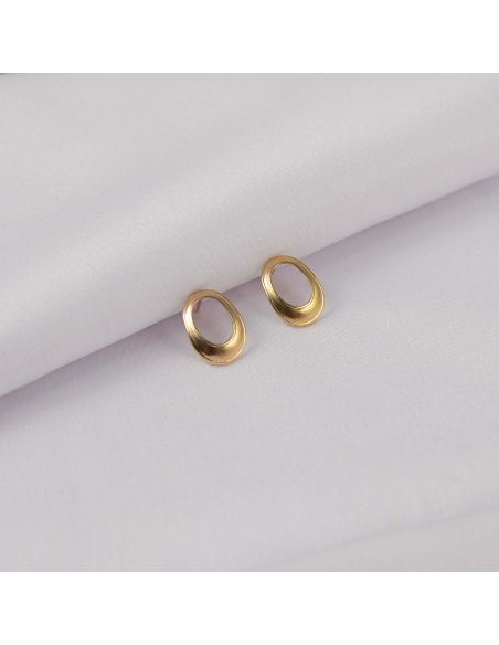 Cascara Oval Small Minimal Earrings - Handmade by Monom