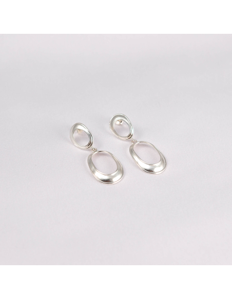Cascara Oval Duo Minimal Earrings - Handmade by Monom