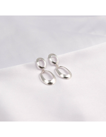 Cercei Cascara Oval Duo Minimal, realizat manual. - Monom