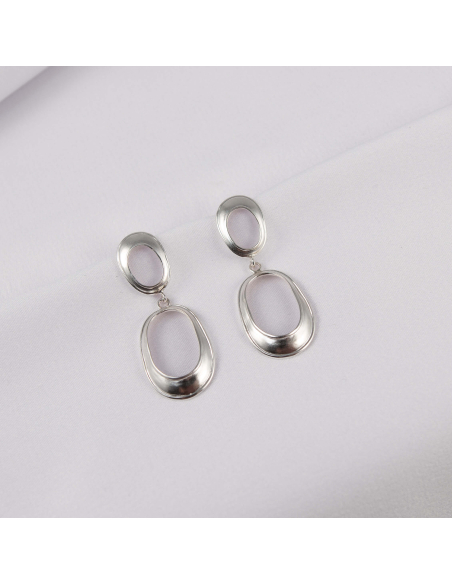 Cercei Cascara Oval Duo Minimal, realizat manual. - Monom