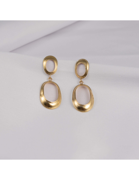 Cascara Oval Duo Minimal Earrings - Handmade by Monom