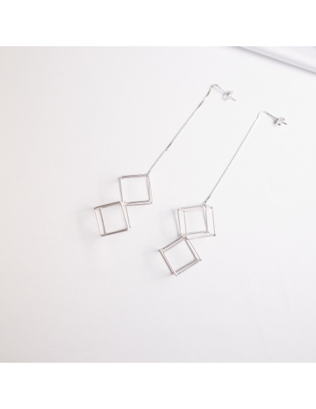 TRANSLATIONS LONG CUBE 2 EARRINGS