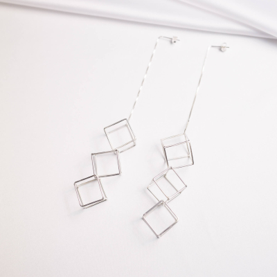 TRANSLATIONS LONG CUBE 3 EARRINGS