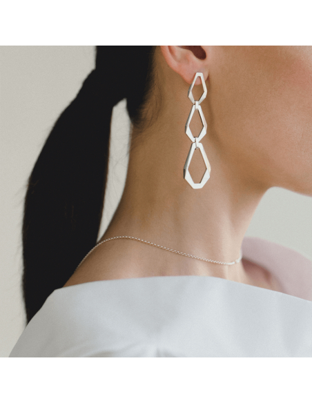 TECTONICA TRIO Minimal Earrings, handcrafted. - Monom