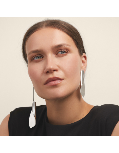 Asymmetric Etala Earrings, minimal, handcrafted - Monom