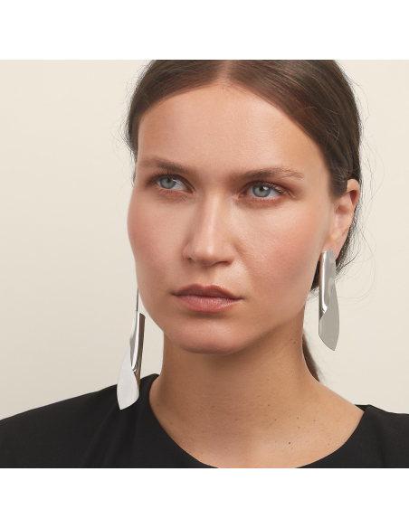 Asymmetric Etala Earrings, minimal, handcrafted - Monom