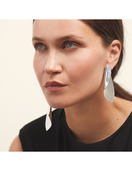 Asymmetric Etala Earrings, minimal, handcrafted - Monom