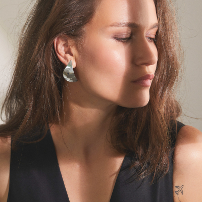 Cercei Etala Petal, minimal, realizati manual - Monom 2