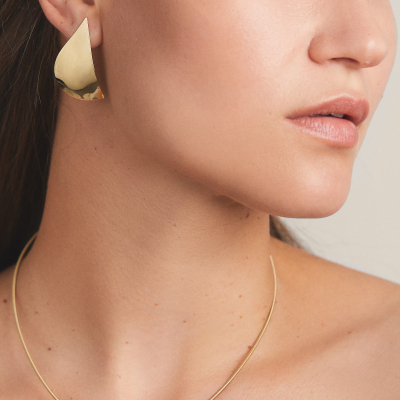 Cercei Etala Petal, minimal, realizati manual - Monom