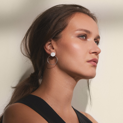 Cercei PLATTITUDE DOUBLE CIRCLE Minimal, realizati manual. - Monom