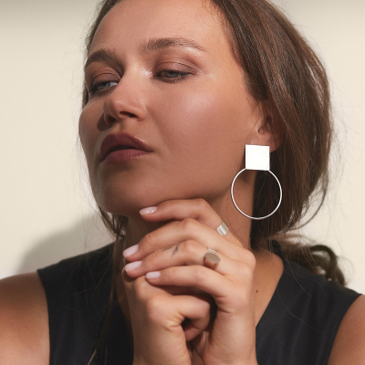 Cercei PLATTITUDE CIRCLED Minimal, realizati manual - Monom