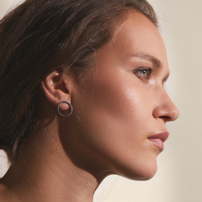 Cercei PLATTITUDE EMPTY CIRCLES Minimal, realizati manual. - Monom