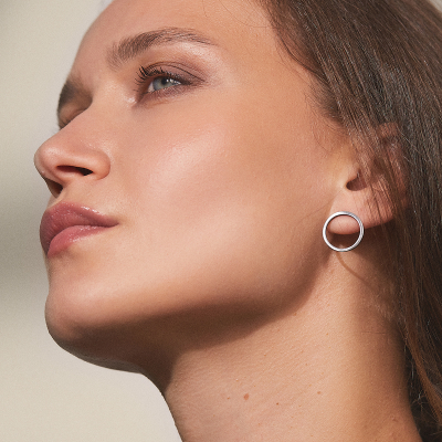 Cercei PLATTITUDE EMPTY CIRCLES Minimal, realizati manual. - Monom