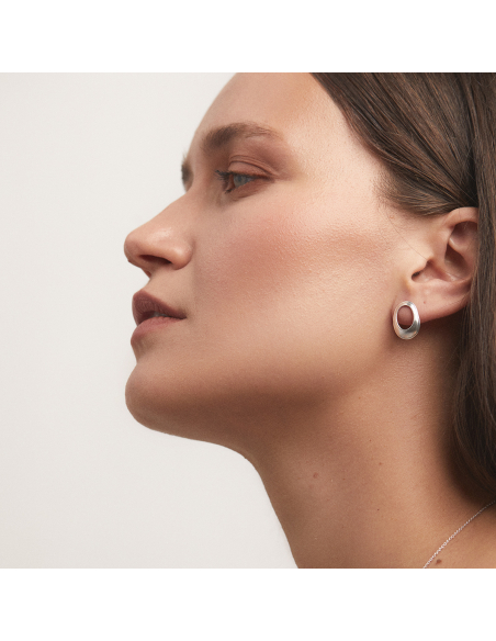 Cascara Oval Small Minimal Earrings - Handmade by Monom