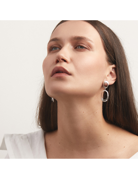 Cercei Cascara Oval Duo Minimal, realizat manual. - Monom