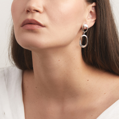 Cercei Cascara Oval Duo Minimal, realizat manual. - Monom