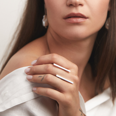 Inel LINIA Duo Minimal, realizata manual. - Monom