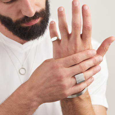 Inel PLATTITUDE patrat, Minimal, realizate manual. - Monom