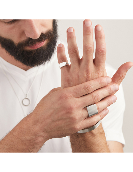 PLATTITUDE RING SQUARE Minimalist, handcrafted - Monom