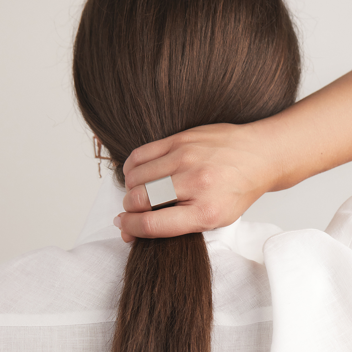 Inel PLATTITUDE patrat, Minimal, realizate manual. - Monom